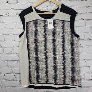 Chloe K Sleeveless Blouse Womens L Light Static Print Top New Nordstrom Tags